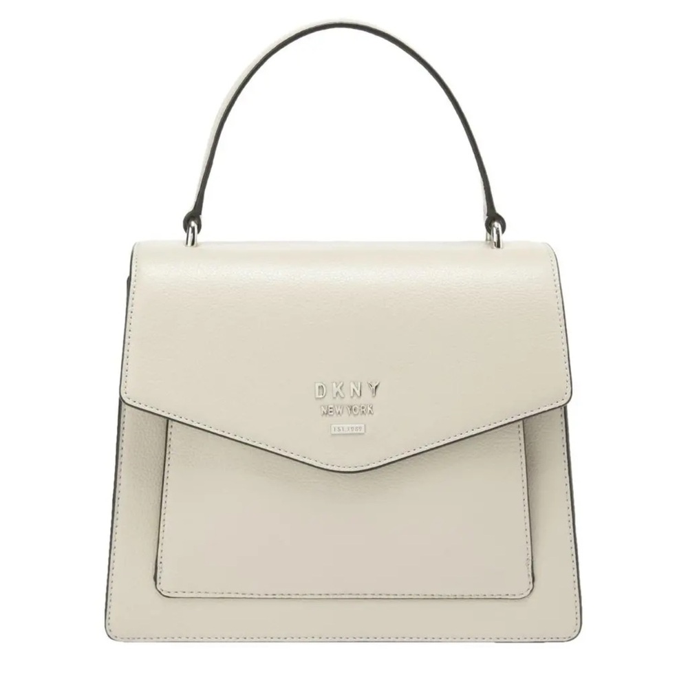 DKNY White Pebbled Leather Crossbody Handbag